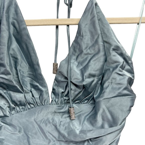 NWT Alexandre Vauthier Sleeveless Plunge-Neck Ruched Bodysuit Size S - Picture 5 of 12